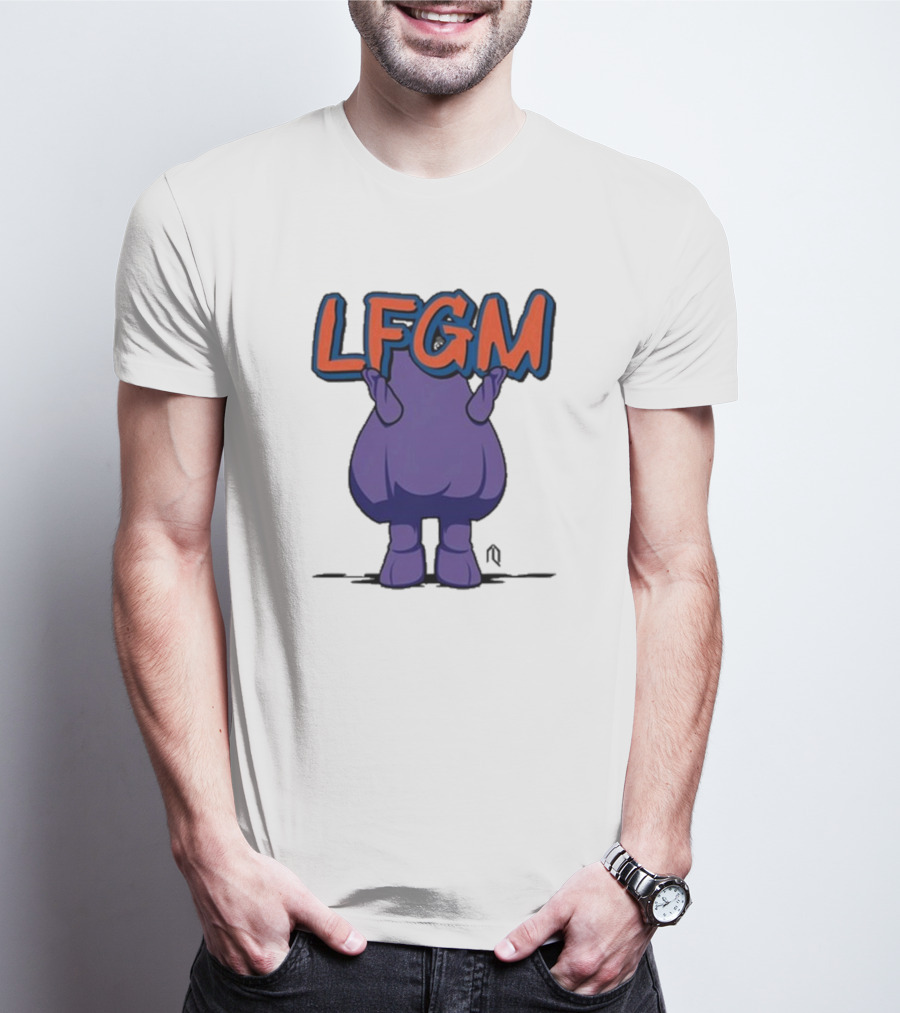 New York Mets LFGM Grimace Athlete T-Shirt