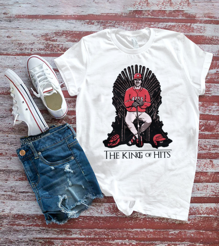 Pete Rose The King Of Hits 4256 Hustle Throne T-Shirt