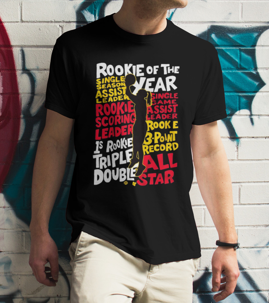 Rookie Of The Year Single Season Assist Leader Rookie Scoring Leader 1st Rookie Triple Double Single Game Assist Leader 3-Point Record All Star T-Shirt