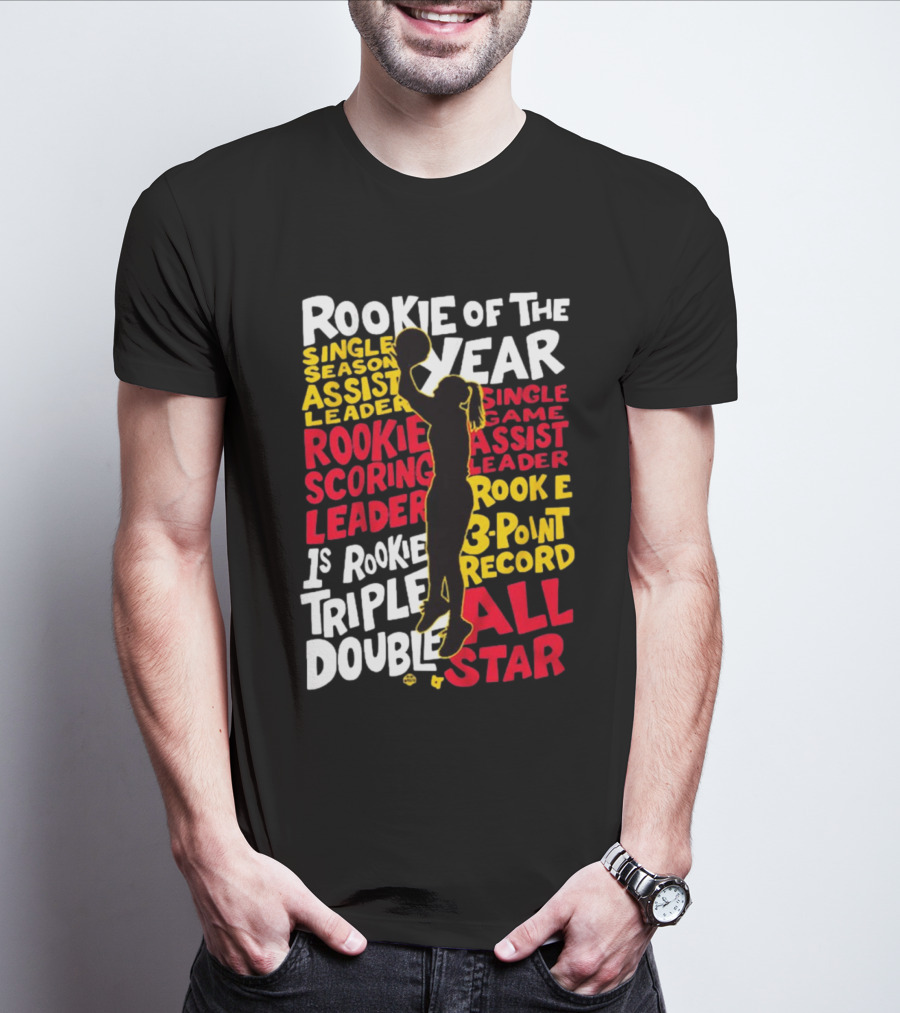Rookie Of The Year Single Season Assist Leader Rookie Scoring Leader 1st Rookie Triple Double Single Game Assist Leader 3-Point Record All Star T-Shirt
