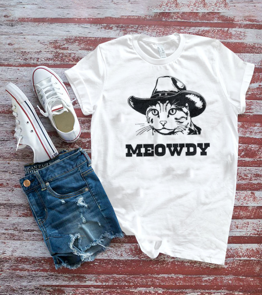 Meowdy Cowboy Cat Hat T-Shirt