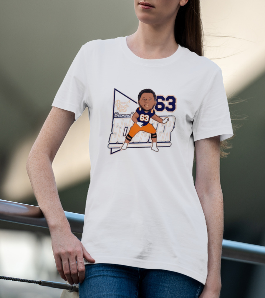 Dezmond Schuster #63 Illinois Fighting Illini Football Caricature Autograph T-Shirt