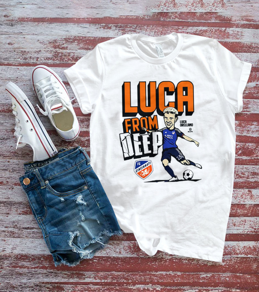 Luca Orellano FC Cincinnati From Deep Soccer Player Action Image T-Shirt