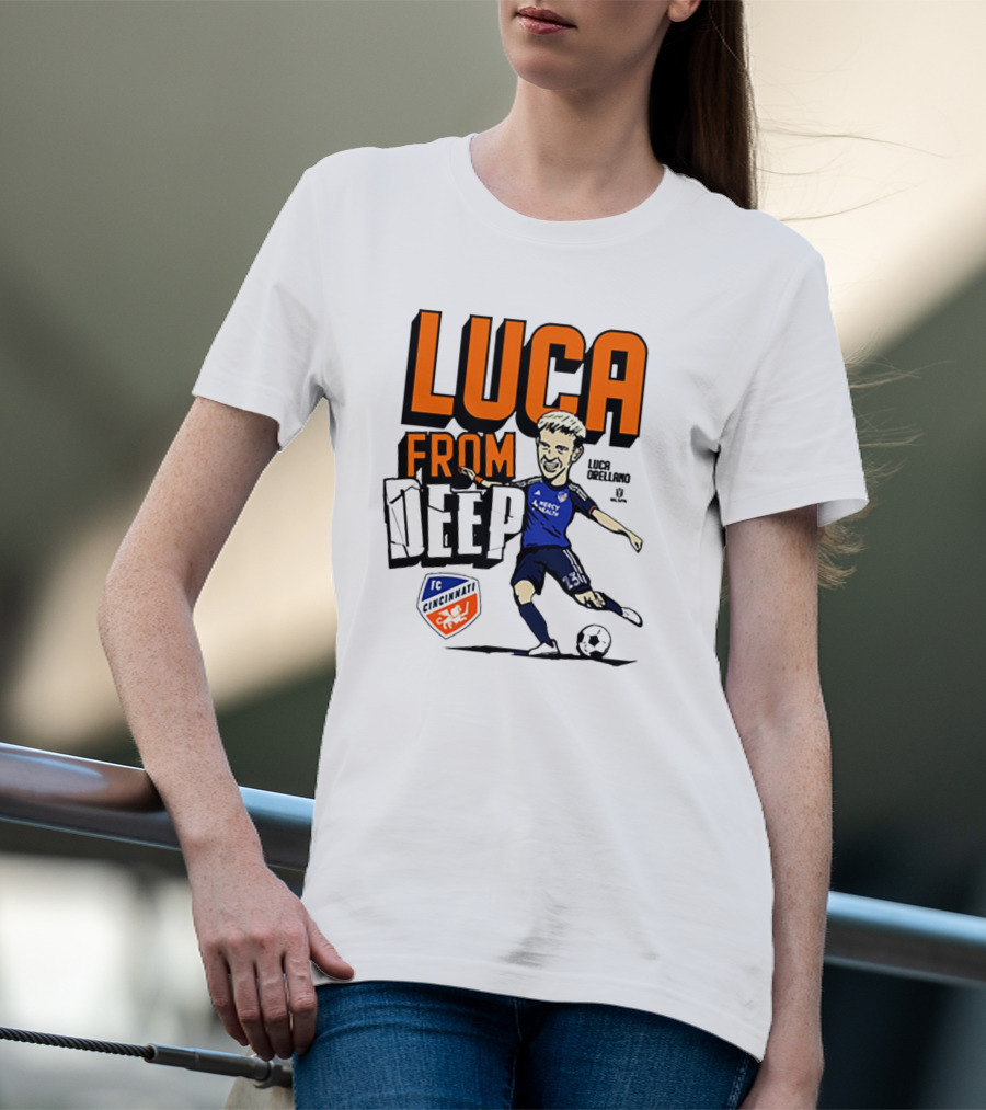 Luca Orellano FC Cincinnati From Deep Soccer Player Action Image T-Shirt