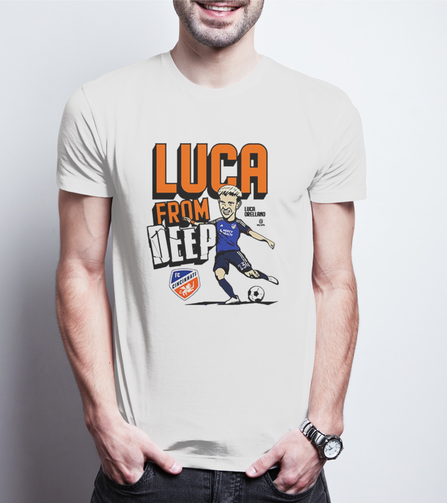 Luca Orellano FC Cincinnati From Deep Soccer Player Action Image T-Shirt