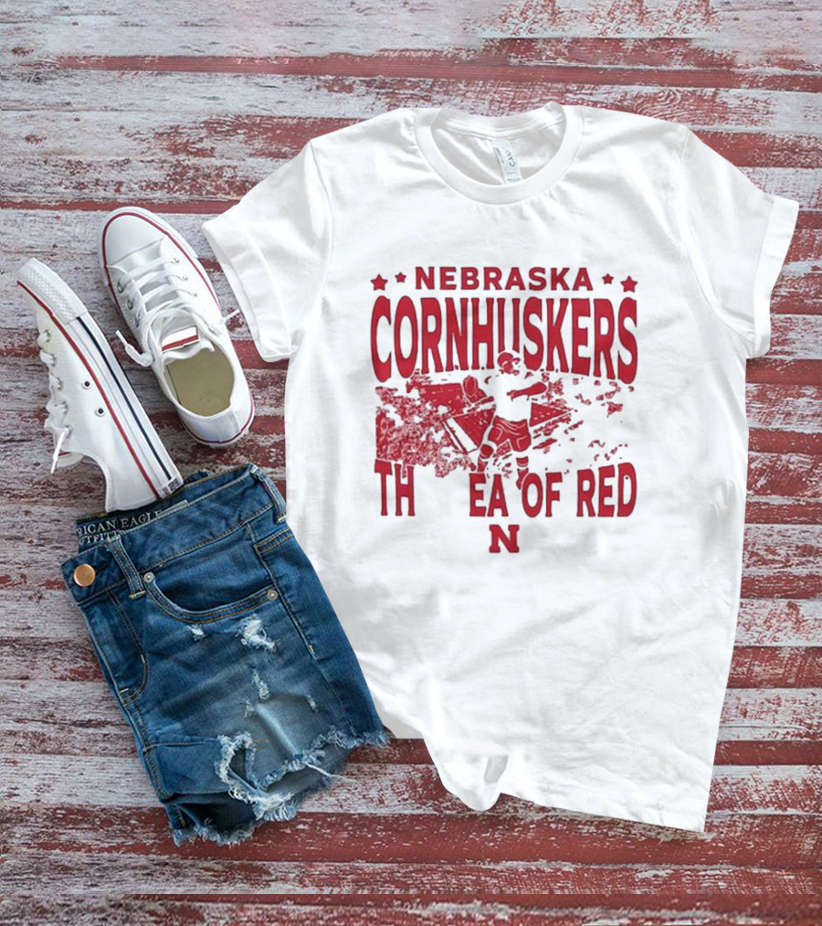 Nebraska Cornhuskers The Sea Of Red Vintage Gameday Stadium T-Shirt