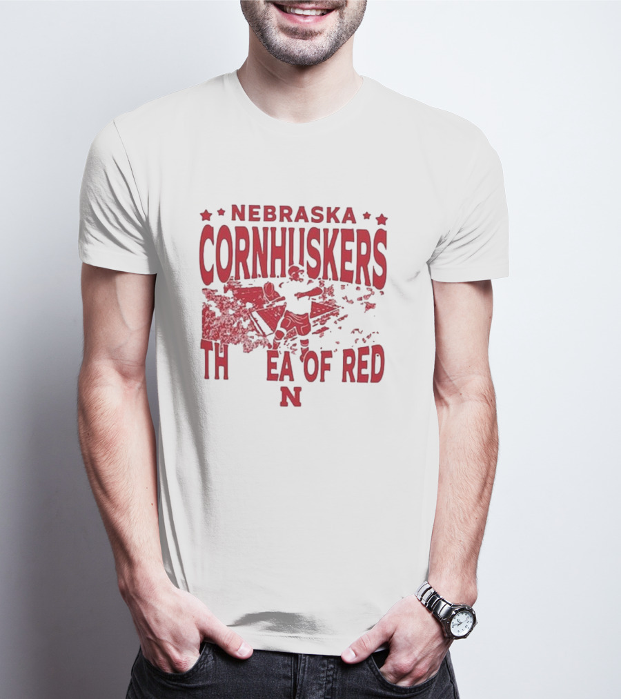 Nebraska Cornhuskers The Sea Of Red Vintage Gameday Stadium T-Shirt