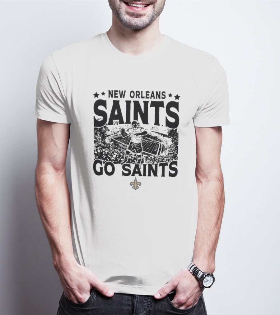 New Orleans Saints Go Saints Vintage Stadium Football T-Shirt