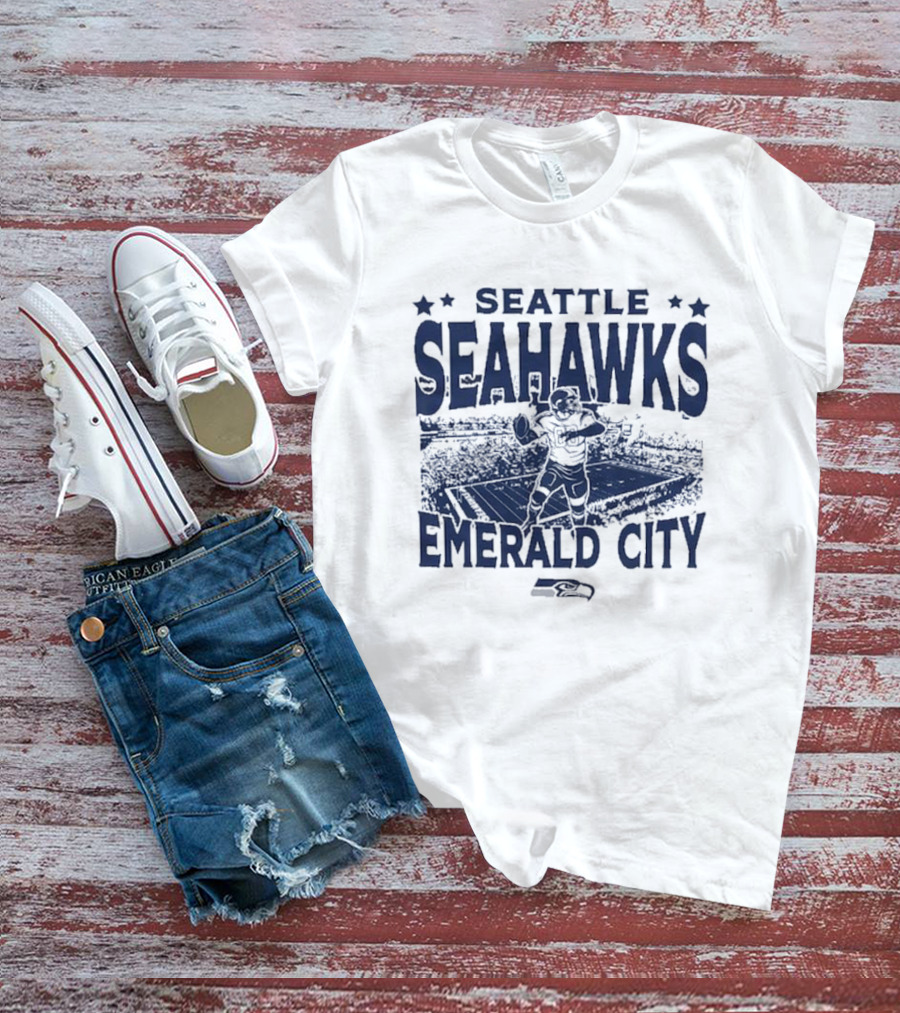 Seattle Seahawks Emerald City Stadium Gameday Vintage T-Shirt