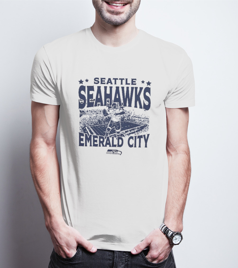 Seattle Seahawks Emerald City Stadium Gameday Vintage T-Shirt