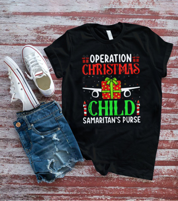 Operation Christmas Child Samaritan's Purse Airplane Gift Box Candles T-Shirt