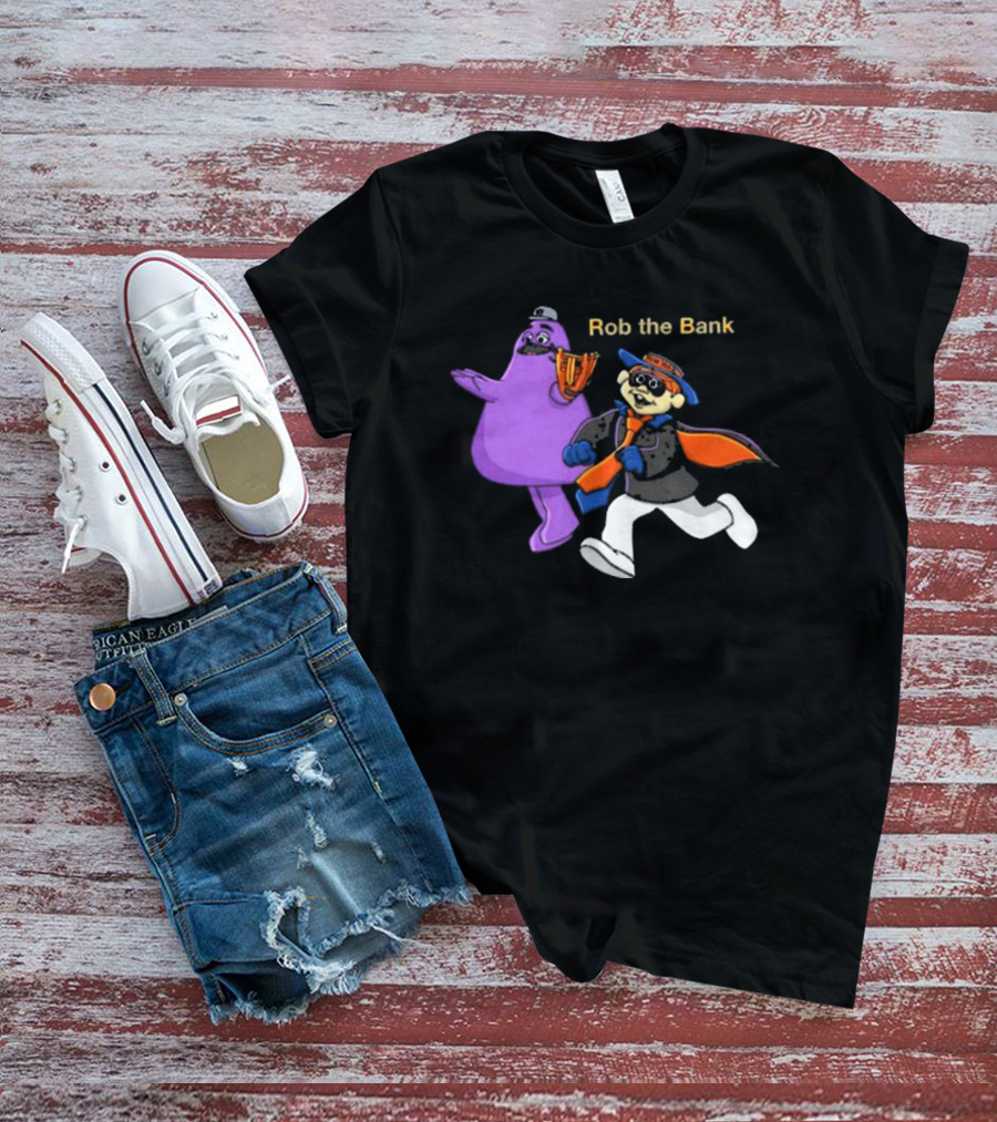 Rob The Bank With Purple Character Duo In New York T-Shirt
