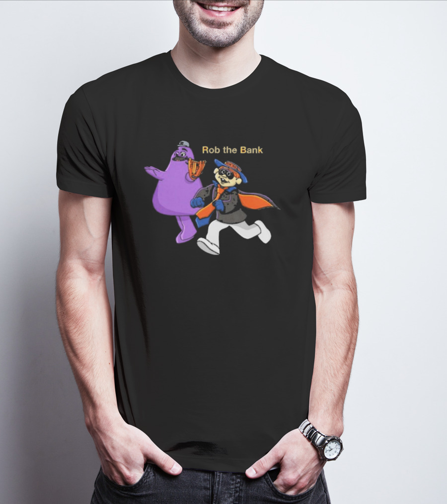 Rob The Bank With Purple Character Duo In New York T-Shirt