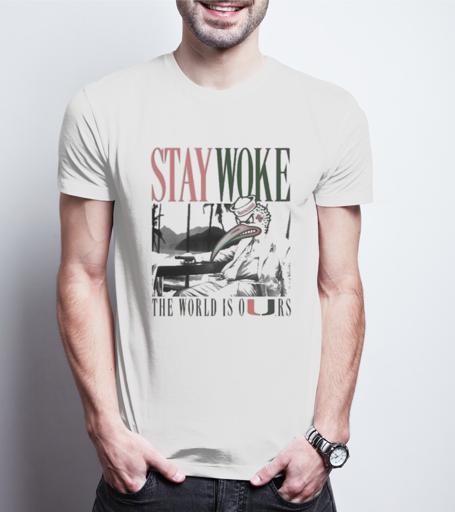 Stay Woke The World Is Ours Miami Hurricanes Vintage T-Shirt