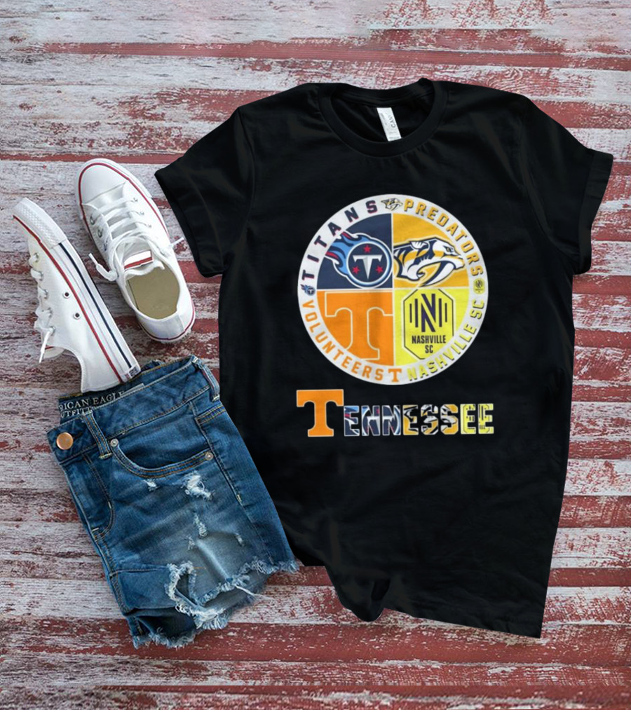 Tennessee Titans Predators Volunteers Nashville SC T-Shirt