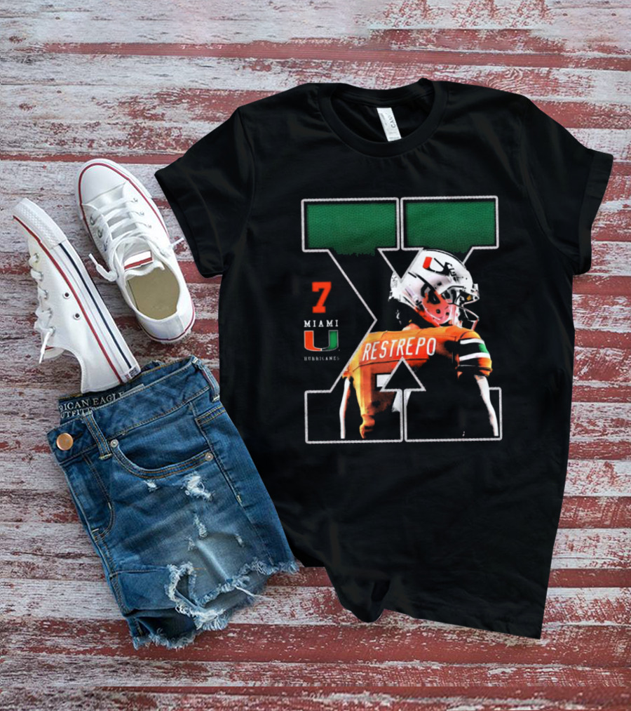 Xavier Restrepo 7 Miami Hurricanes Football Game Day NCAA T-Shirt