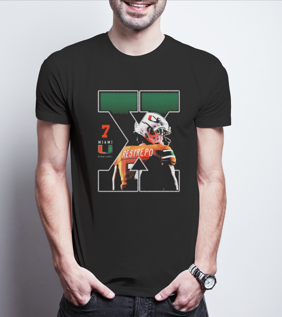 Xavier Restrepo 7 Miami Hurricanes Football Game Day NCAA T-Shirt