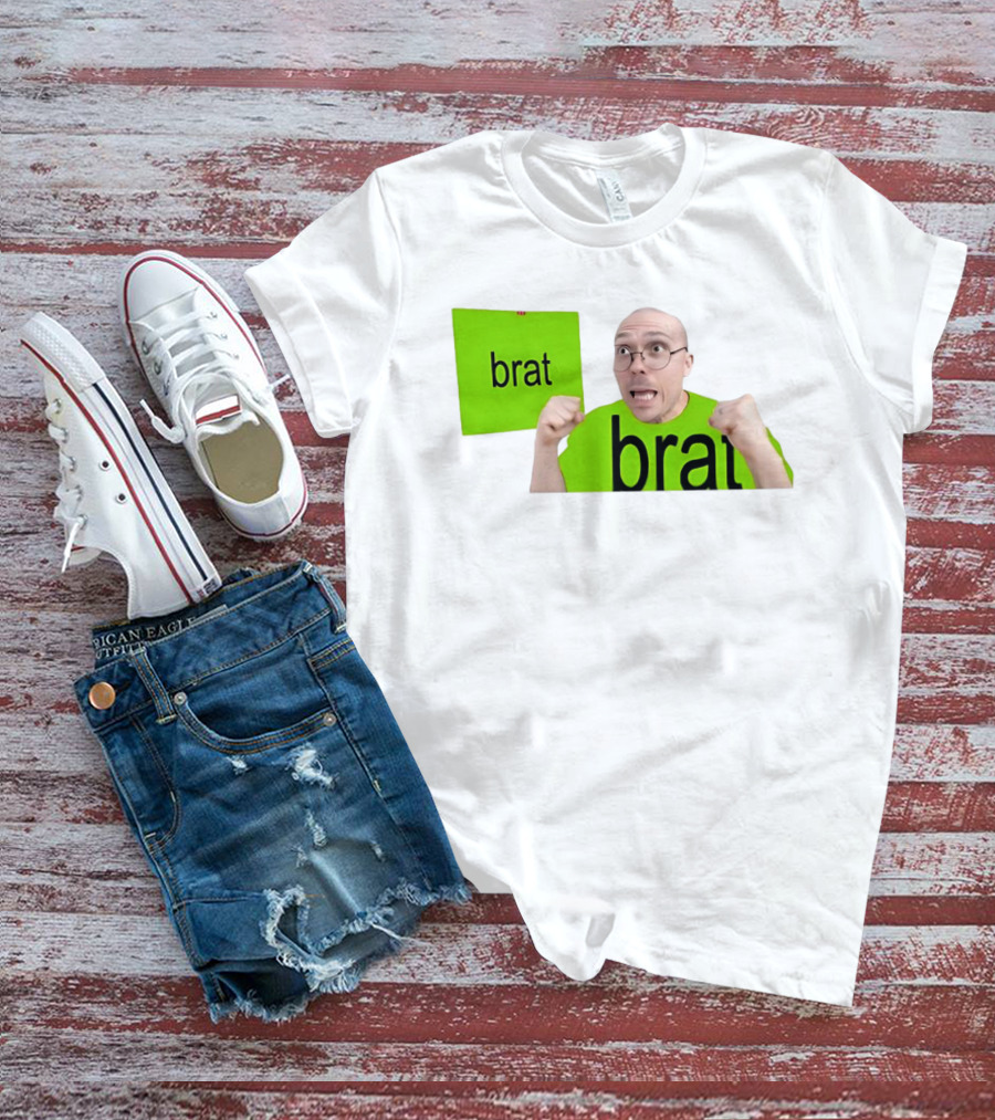 Anthony Fantano Brat Neon Green Double Brat Face T-Shirt
