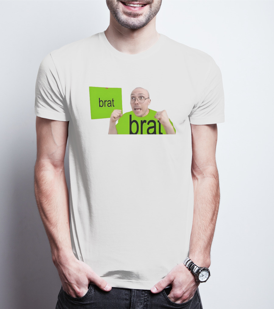 Anthony Fantano Brat Neon Green Double Brat Face T-Shirt