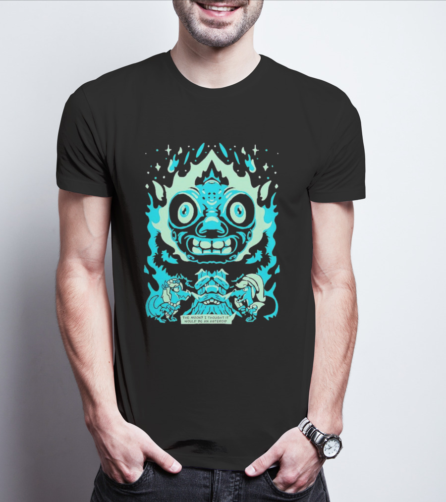 Dinosaur Link And Zelda With Majora's Mask Moon The Moon? I Thought It Would Be An Asteroid T-Shirt