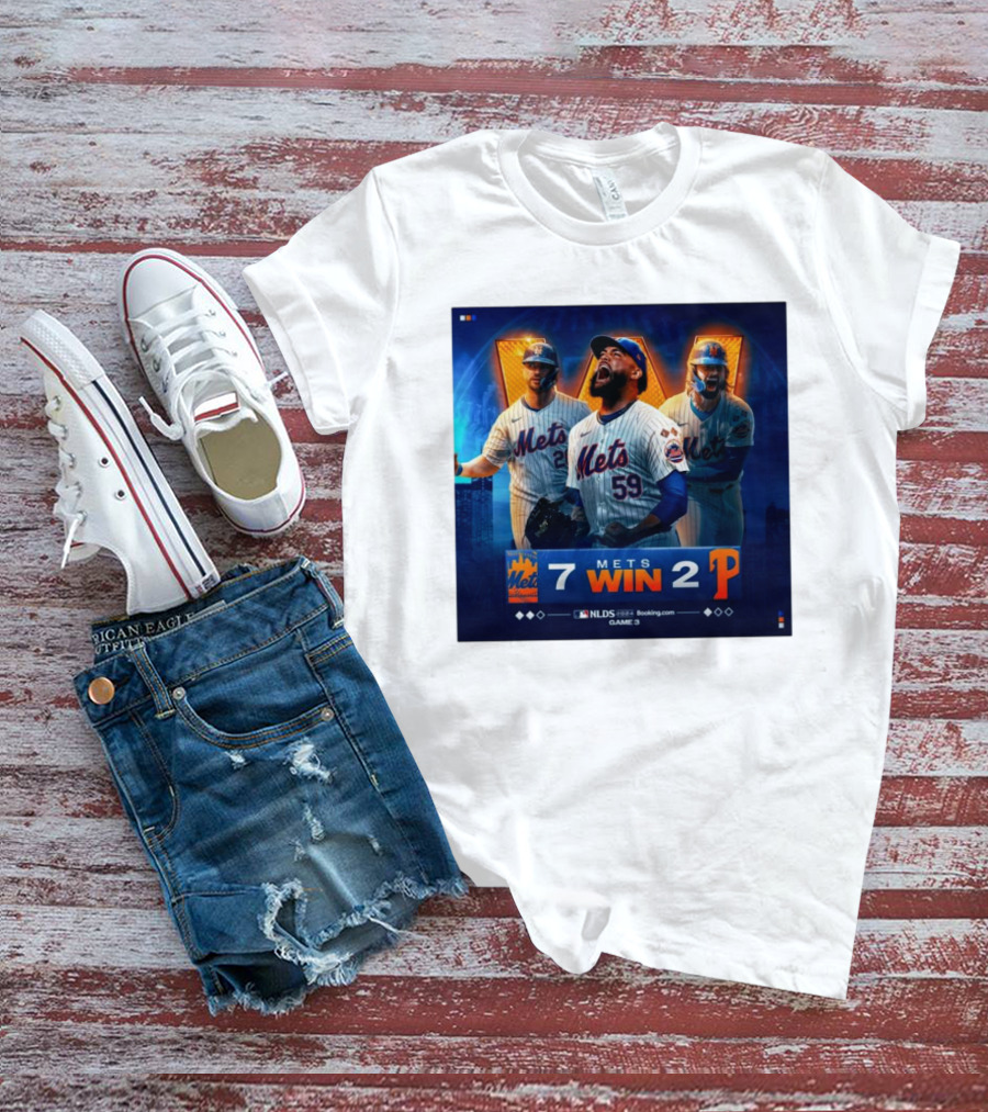 New York Mets Win 7-2 Against Philadelphia Phillies NLDS Game 3 Mets Victory T-Shirt