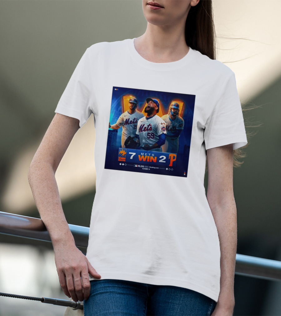 New York Mets Win 7-2 Against Philadelphia Phillies NLDS Game 3 Mets Victory T-Shirt