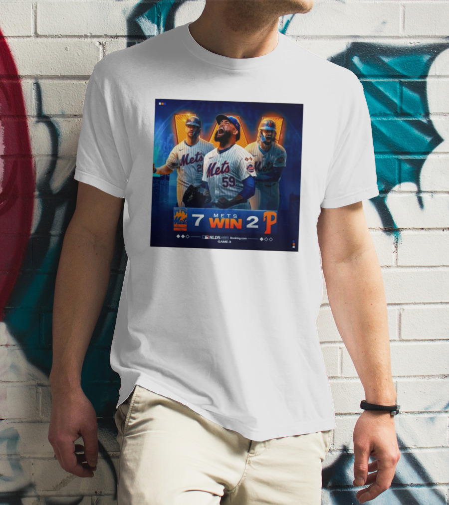 New York Mets Win 7-2 Against Philadelphia Phillies NLDS Game 3 Mets Victory T-Shirt