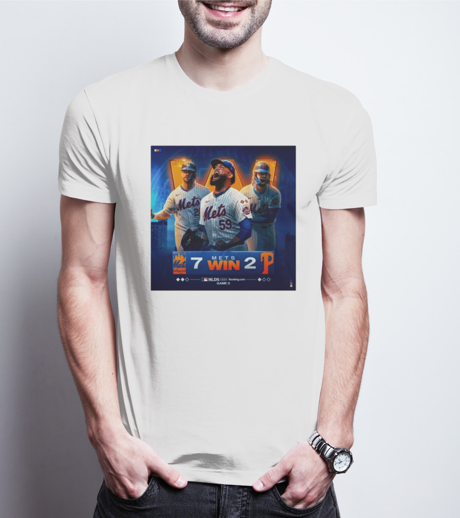New York Mets Win 7-2 Against Philadelphia Phillies NLDS Game 3 Mets Victory T-Shirt