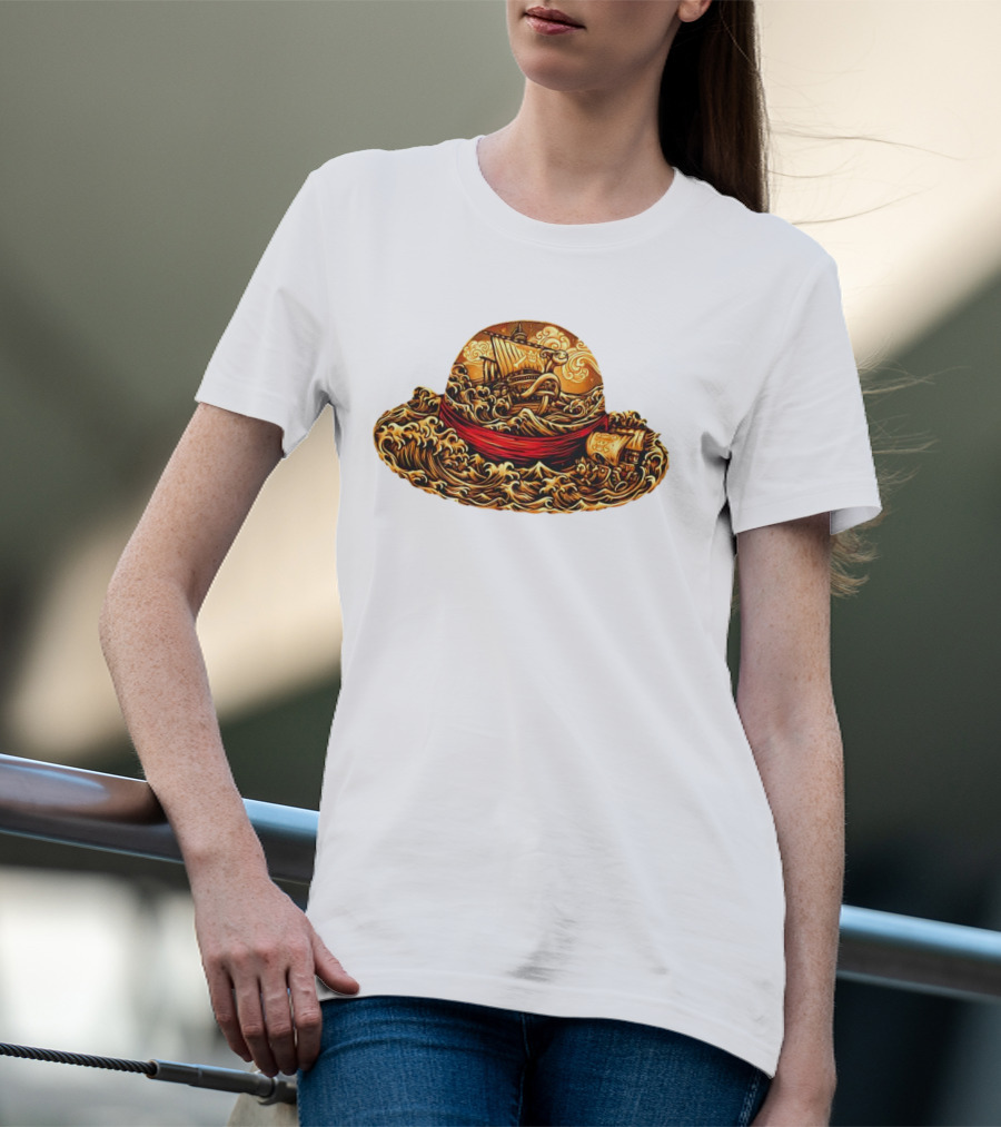 One Piece Luffy's Hat Going Merry Thousand Sunny Pirate Hat T-Shirt