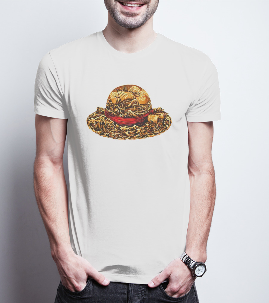 One Piece Luffy's Hat Going Merry Thousand Sunny Pirate Hat T-Shirt