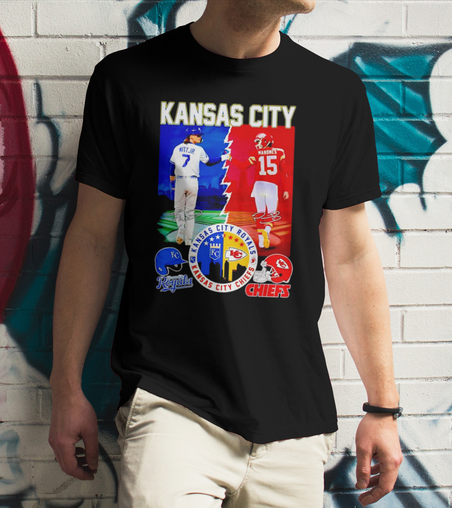 Kansas City Royals Witt Jr Chiefs Mahomes Signatures T-Shirt