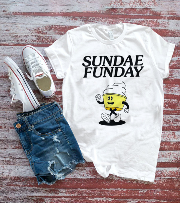 Sundae Funday Smiley Face Walking Ice Cream Cup T-Shirt