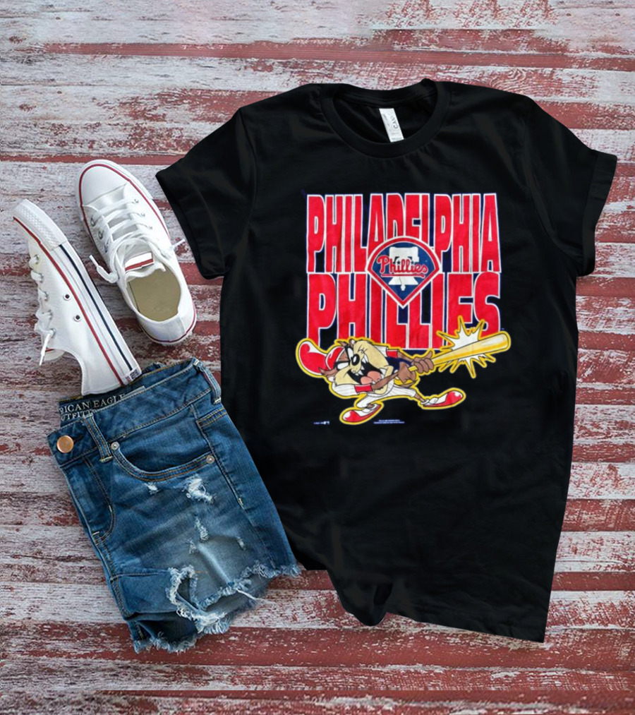Philadelphia Phillies Tasmanian Devil Taz MLB 1995 Jersey T-Shirt