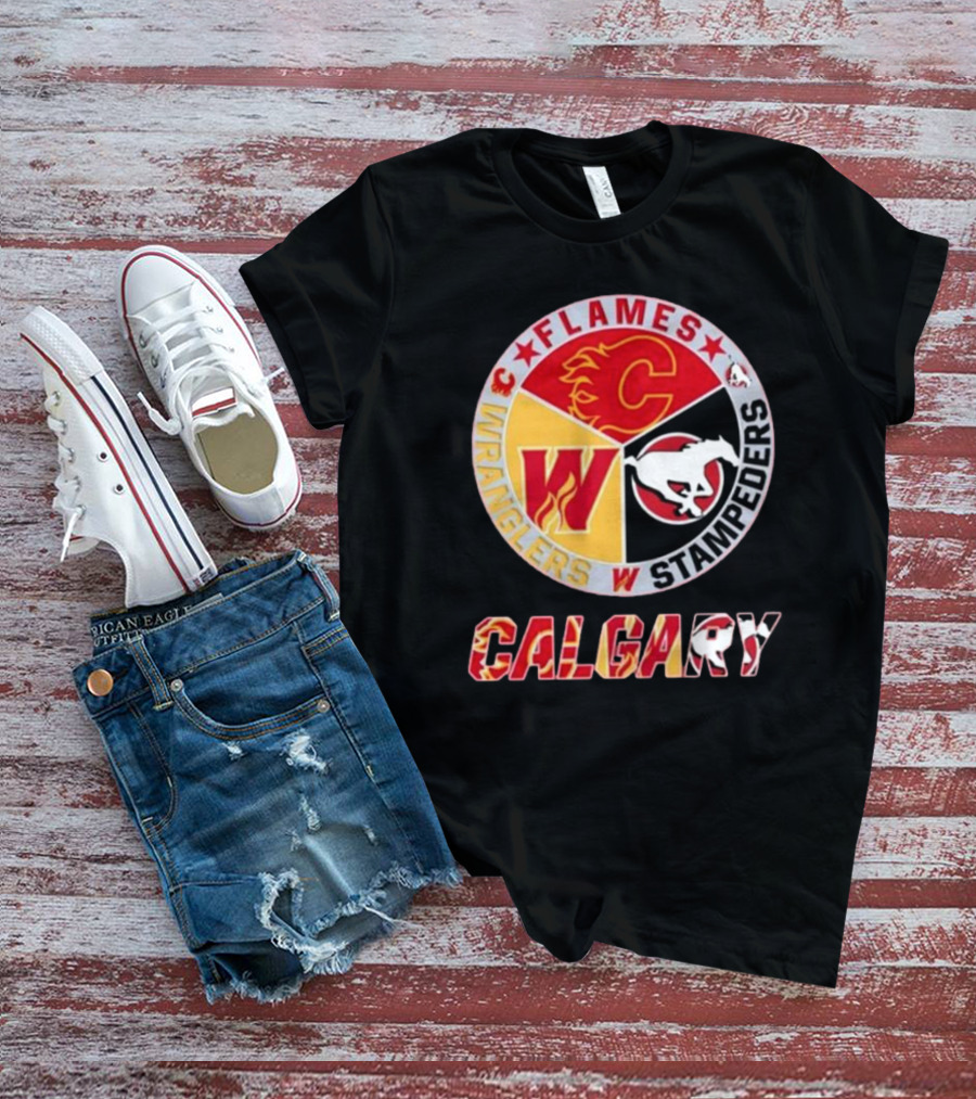Calgary Flames Wranglers Stampeders T-Shirt