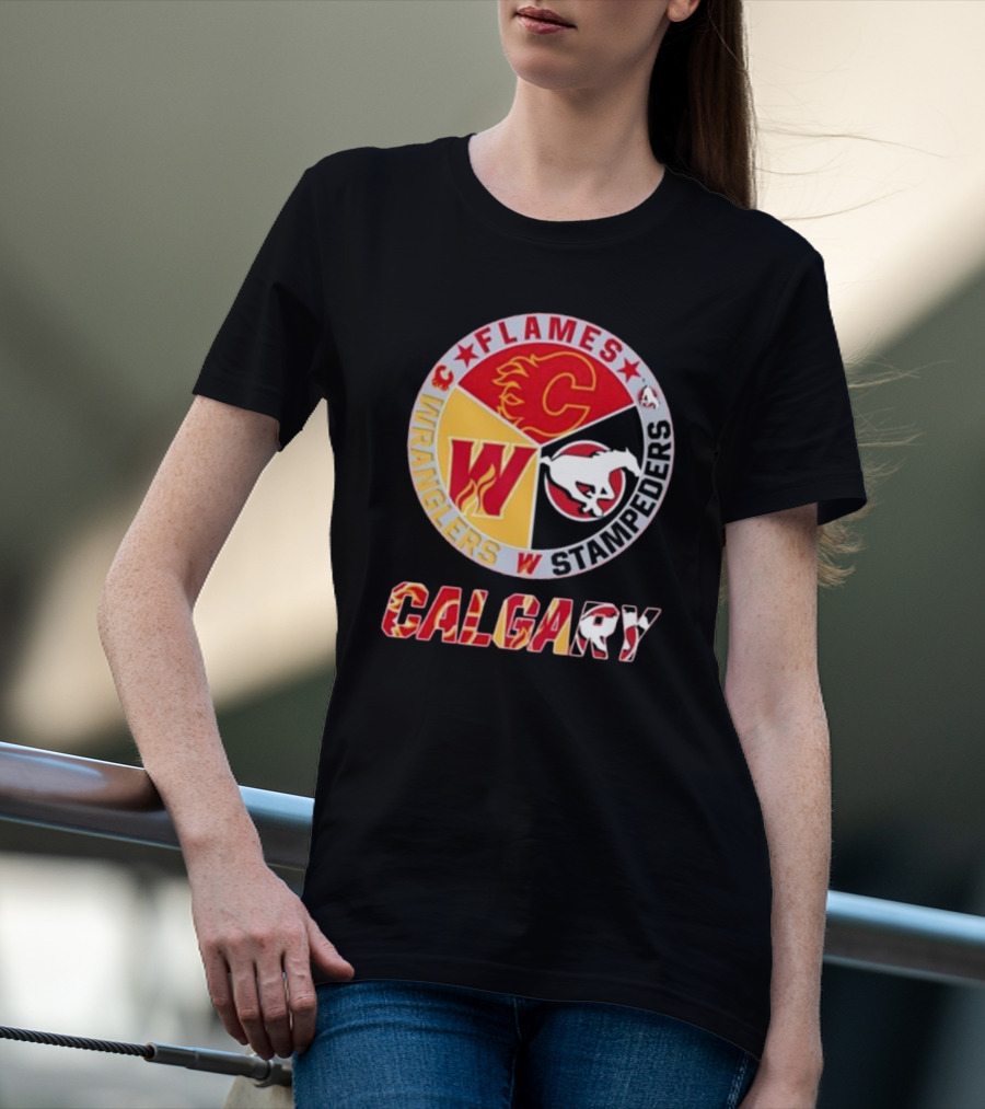 Calgary Flames Wranglers Stampeders T-Shirt