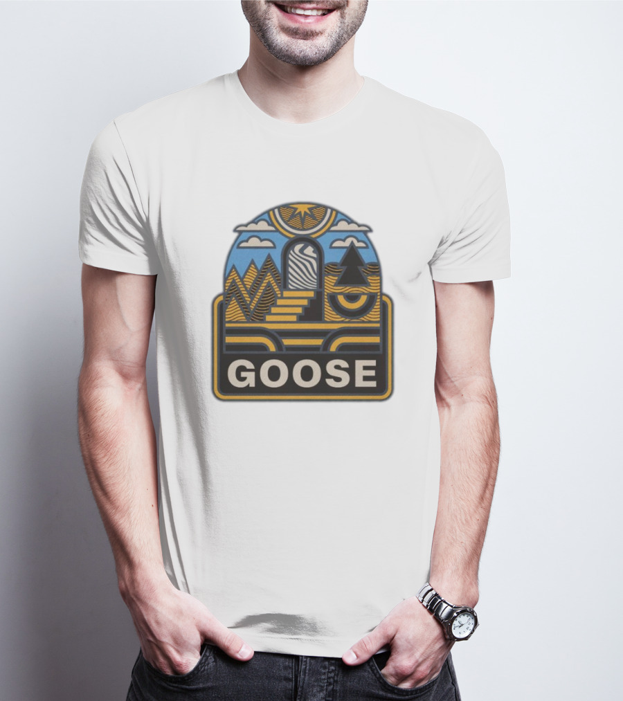 GOOSE Psychedelic Landscape Staircase T-Shirt