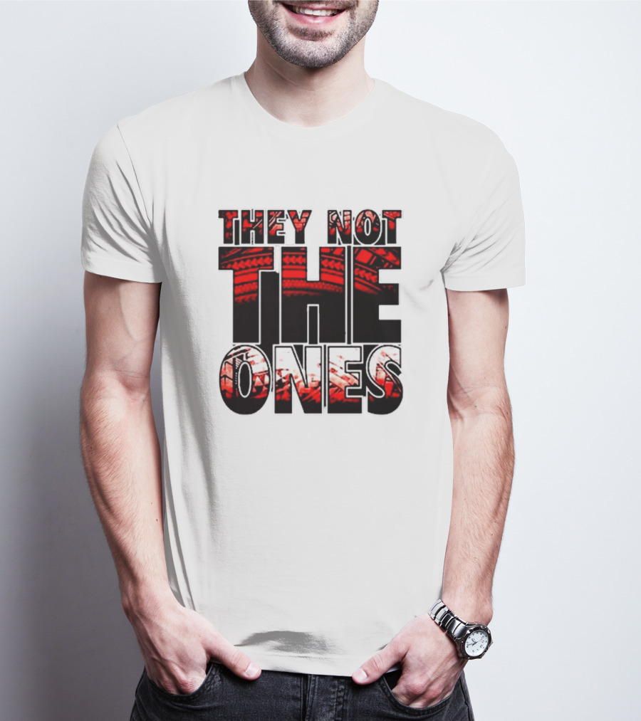 Jimmy Uso They Not The Ones WWE Wrestling Phrase Black Red Bold Letters T-Shirt