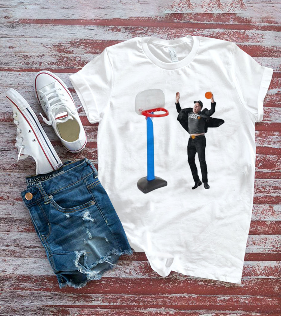 Lil’ Elon Musk Dunking On Basketball Hoop T-Shirt