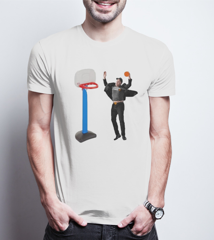 Lil’ Elon Musk Dunking On Basketball Hoop T-Shirt