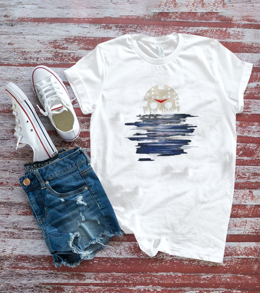 Jason Voorhees Mask Reflected In Camp Crystal Lake Water T-Shirt