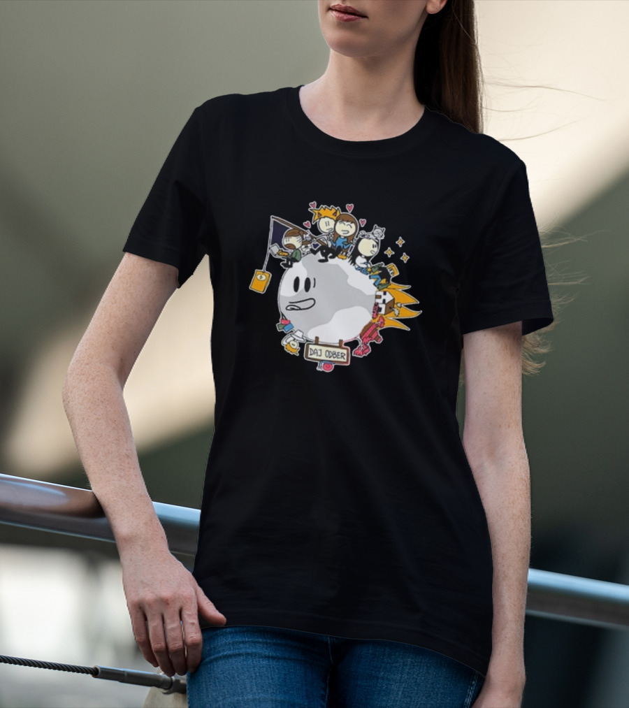 Moonov Moon Art Daj Ober Characters And Hearts T-Shirt