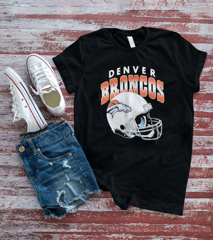 Denver Broncos Helmet NFL Logo Team Spirit T-Shirt
