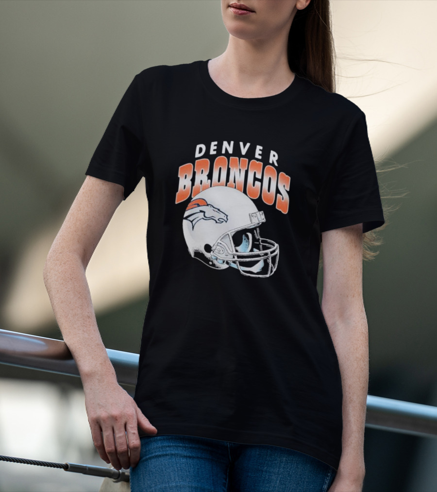 Denver Broncos Helmet NFL Logo Team Spirit T-Shirt