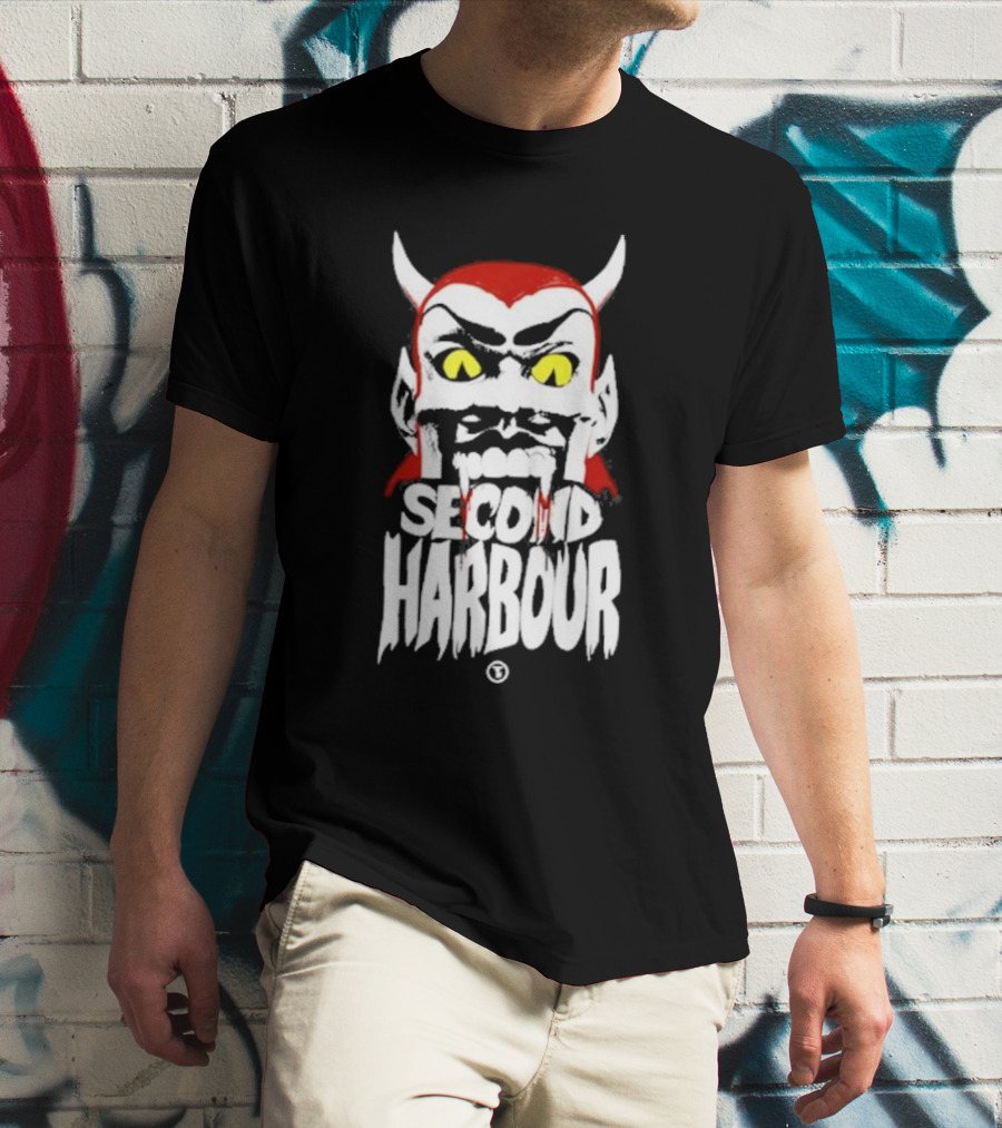Second Harbour Demonica Devil Face With Yellow Eyes T-Shirt
