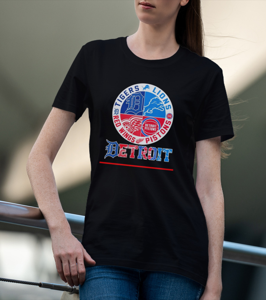 Tigers Lions Red Wings Pistons Detroit T-Shirt