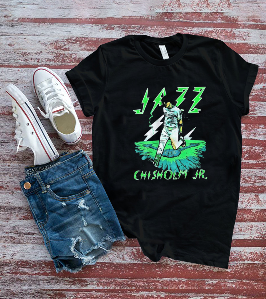Jazz Chisholm Jr. New York Yankees Electric Green MLB Painting T-Shirt