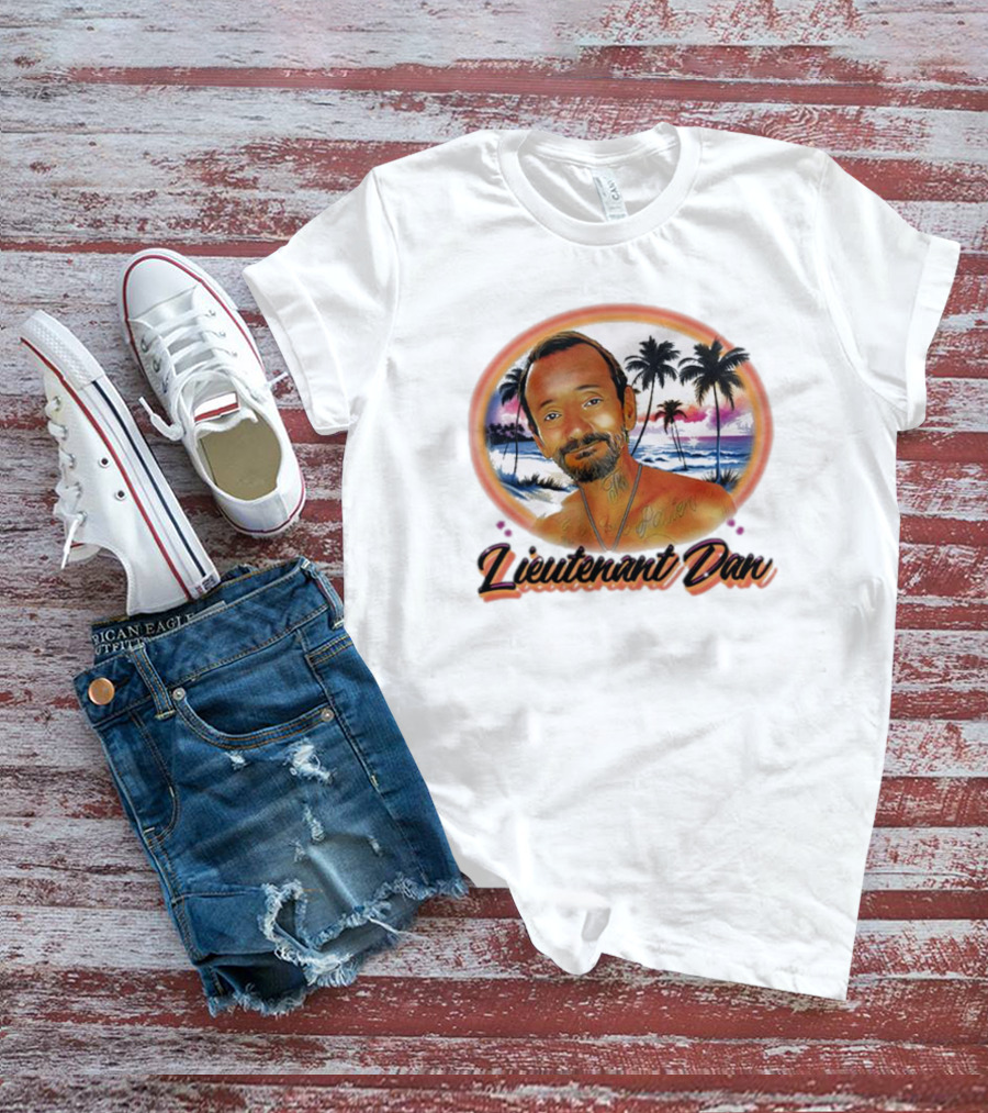 Lieutenant Dan Sunset Beach Airbrush T-Shirt