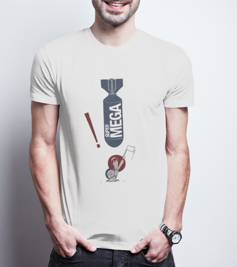 Supermega Mega Bomb Exclamation Cartoon Figure T-Shirt