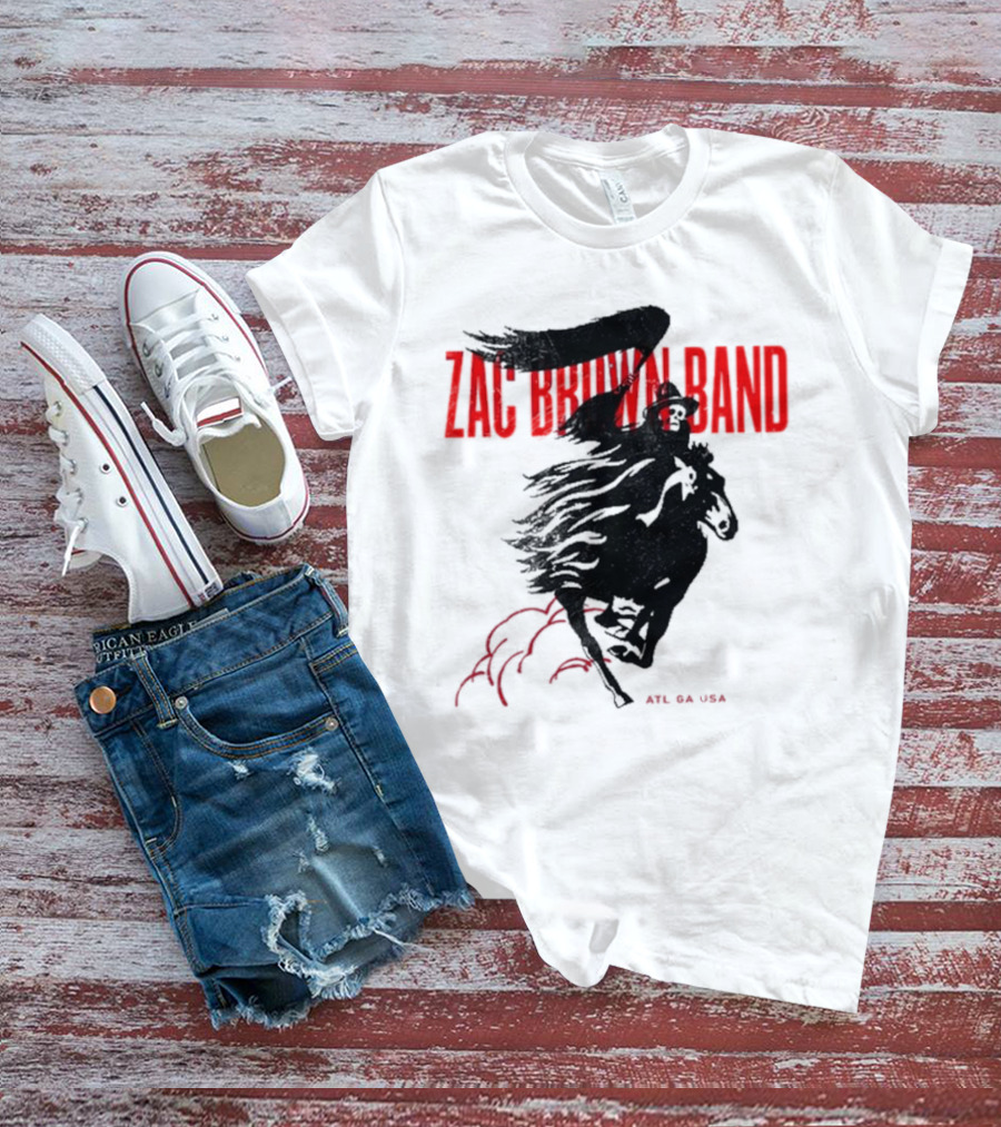 Zac Brown Band ATL GA USA Skeleton Rider T-Shirt
