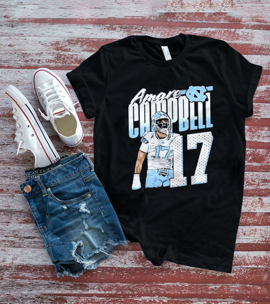 Amare Campbell North Carolina Tar Heels 17 Football Player T-Shirt